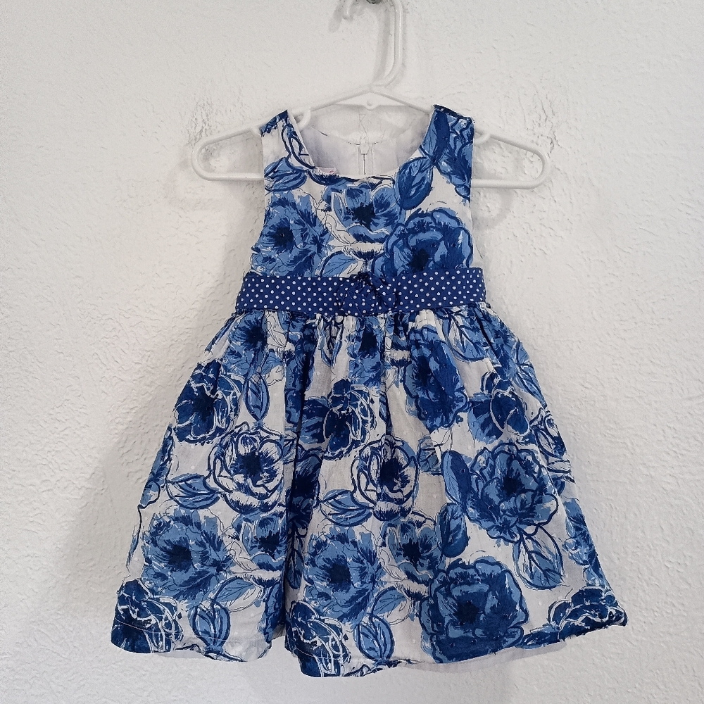 Nannette Girl Blue Floral Dress